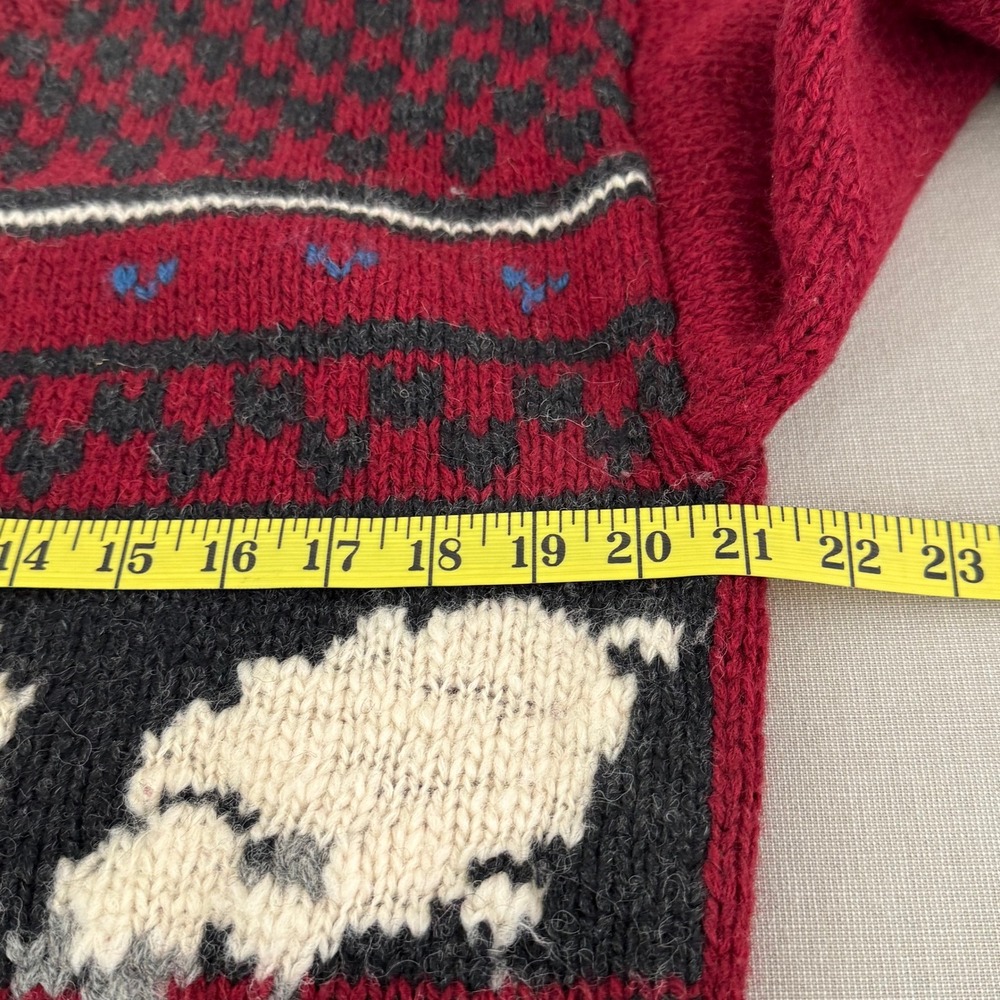Vintage Woolrich Cardigan Sheep Design Women's Large‎ Red/Gray - Picture 8 of 9